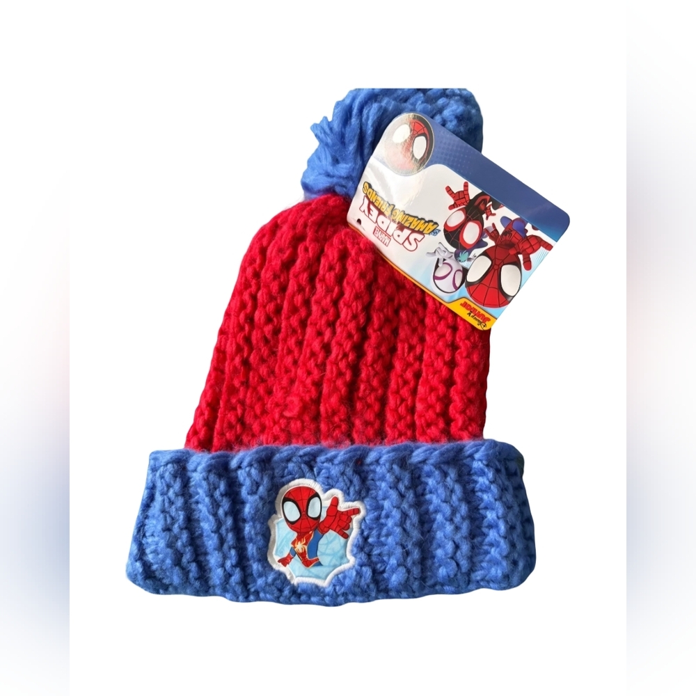 Marvel Spider-Man Red and Blue Knit Beanie Warm Winter Érŵ